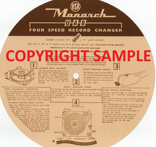 Ua8 bsr monarch record player - monarch,