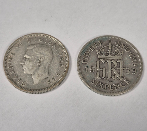 George silver sixpence - 2x,
