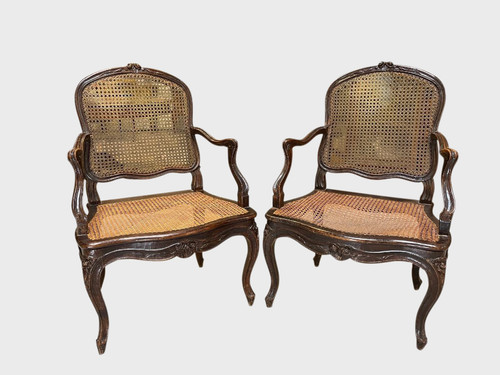 Pair louis cane bottom - louis, xv