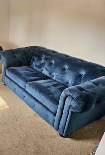 Dfs blue velvet - blue, chesterfield