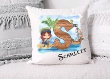 Personalised Pirate cushion cover Home decor kids bedroom decor Gift Present 