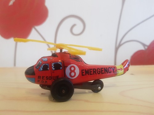 Vintage tinplate helicopter - tinplate,