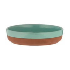 Baking Dish Aqua Green Terracotta Tapas Serving Roasting Round Pasta Dish Party
