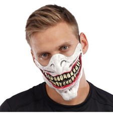 Creepy Smile Joker Mouth Latex Mask Halloween Scary Monster Devil Fancy Dress