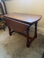 Vintage  Wooden Round Table Fold Out  Wooden side table / Coffee table