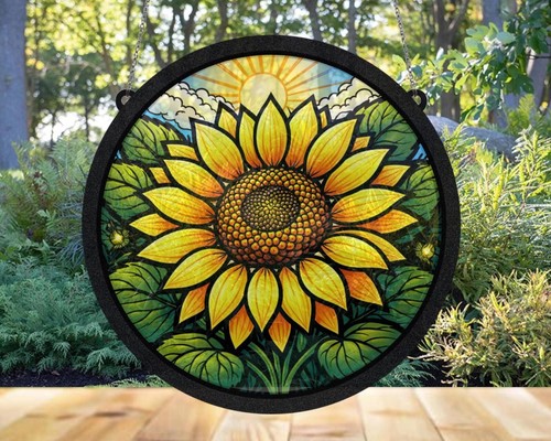 Sunflower suncatcher floral - sunflower, suncatcher,