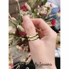 Women Fashion 18ct Gold Plated Double Line Thumb Rind Midi Knuckle Ring Jewels