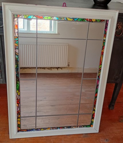Leaded mirror with coloured - mirror,