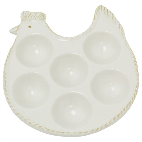 White ceramic chicken shaped - chicken,