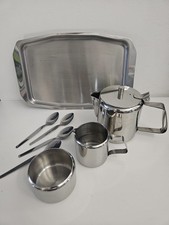 Retro stainless steel tea set - stainless,