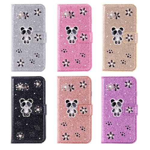Bling panda flip wallet - panda,