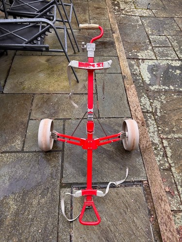 Red golf trolley - red, wheels