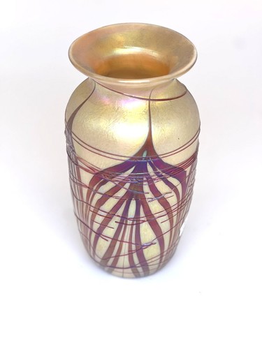 Gold aurene vase - aurene,