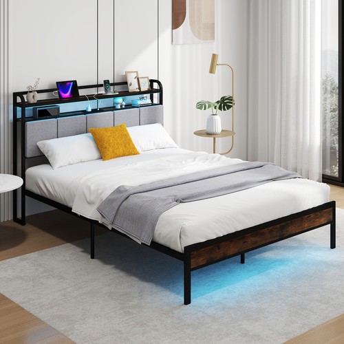Rustic double king single bed - rustic, double/king/single