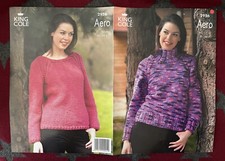 Pre-owned Knitting Pattern- King Cole 2956 - Ladies’ Sweaters - 32-44” Aero