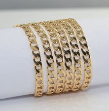 14K Gold Filled 5mm Men Lady Girl Curb Link Necklace Birthday 23" Graducation