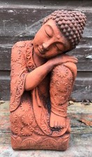 Lotus Buddha statue stone home or garden ornament frost proof 28cm/11" H