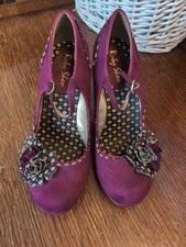 Ruby Shoo Size 7 Strappy Purple With Flower And Contrasting Trim