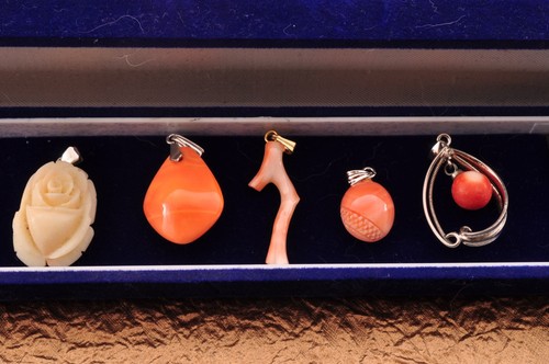 Japan vintage coral carved - japan,