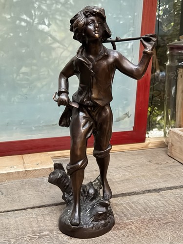 Large vintage spelter boy with - vintage,