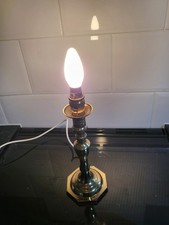 Brass Candle Stick Style Electric Lamp