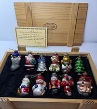 Thomas Pacconi Museum Series 11 Glass Ornaments Wood Crate & COA Vintage