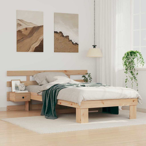 Bed frame solid pine - bed, wood