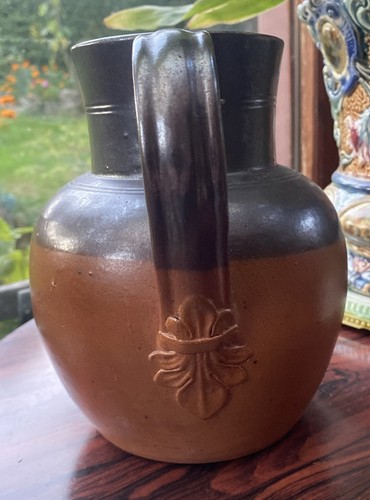 Large antique salt - large, glazed