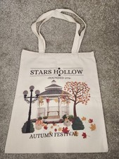 Stars Hollow NWOT Small Canvas Shopping Book Bag Gazebo Rory Lorelai Gilmore 