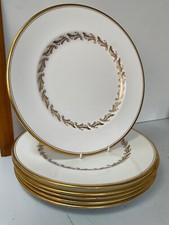 RARE VINTAGE SPODE SYMPHONY GOLD  WHITE 6 X PLATES 26cm UNUSED