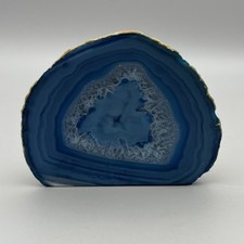 Polished Dyed Blue Agate Geode