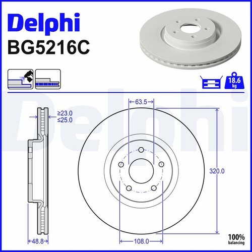 Brake disc delphi bg5216c for - delphi,