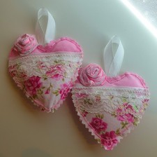 2 pink shabby chic fabric
