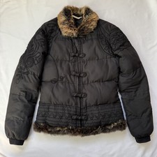 Roberto Cavalli Class Oriental Fur Puffer Coat S