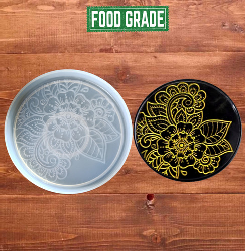 Flower mandala coaster - mandala, mold