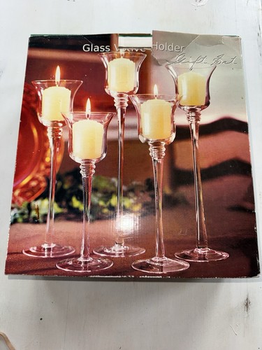 Vintage tall glass votive - vintage,