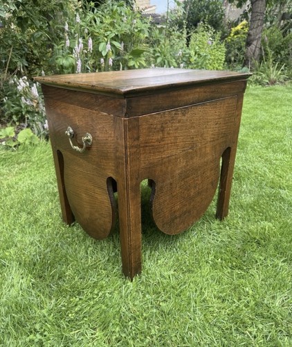 Antique oak commode bedside - oak,