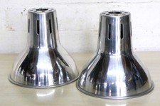 Pair Of Lampshades Vintage Aluminium Lampshades Polished Alloy ex-retail light