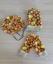 Vintage 1970s Faerie Glen Wear Doll Outfit Abstract Blouse, Trousers & Hat