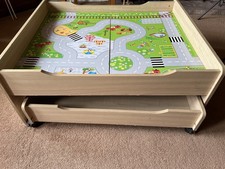 Kids Wooden Train Track Storage Play Table Plus Trains and Track