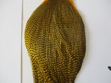 Premium cock cape neck yellow grizzly genetic hackle feathers fly tying material