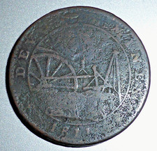 Rare Antique Tavistock Devon Mines Copper Penny Conder Token 1811,  A.F.