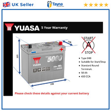 Car Battery YBX5053 Yuasa 048