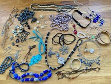 Mixed Costume Jewellery Job Lot Inc. Vintage Beads Bangles Necklaces Craft Wear
