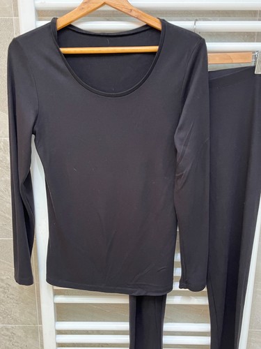 Ladies black thermal top - black,