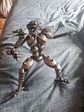 25cm Hand Made Metal Predator Art Sculpture With Sword