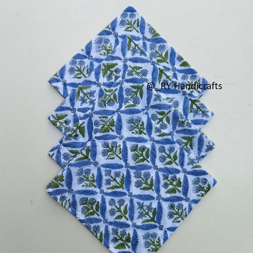 Block printed cloth napkins - block,
