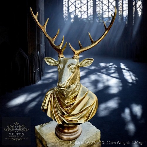 Antiqued styled deer - antiqued, bust