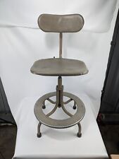 Vintage 1960s Industrial Machinist Chair Dare Inglis Swivel Adjustable Silver