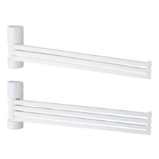 Arm Wall Mounted Towel Holder Rack Rail Bar Swing Swivel Tier Free Rotation 